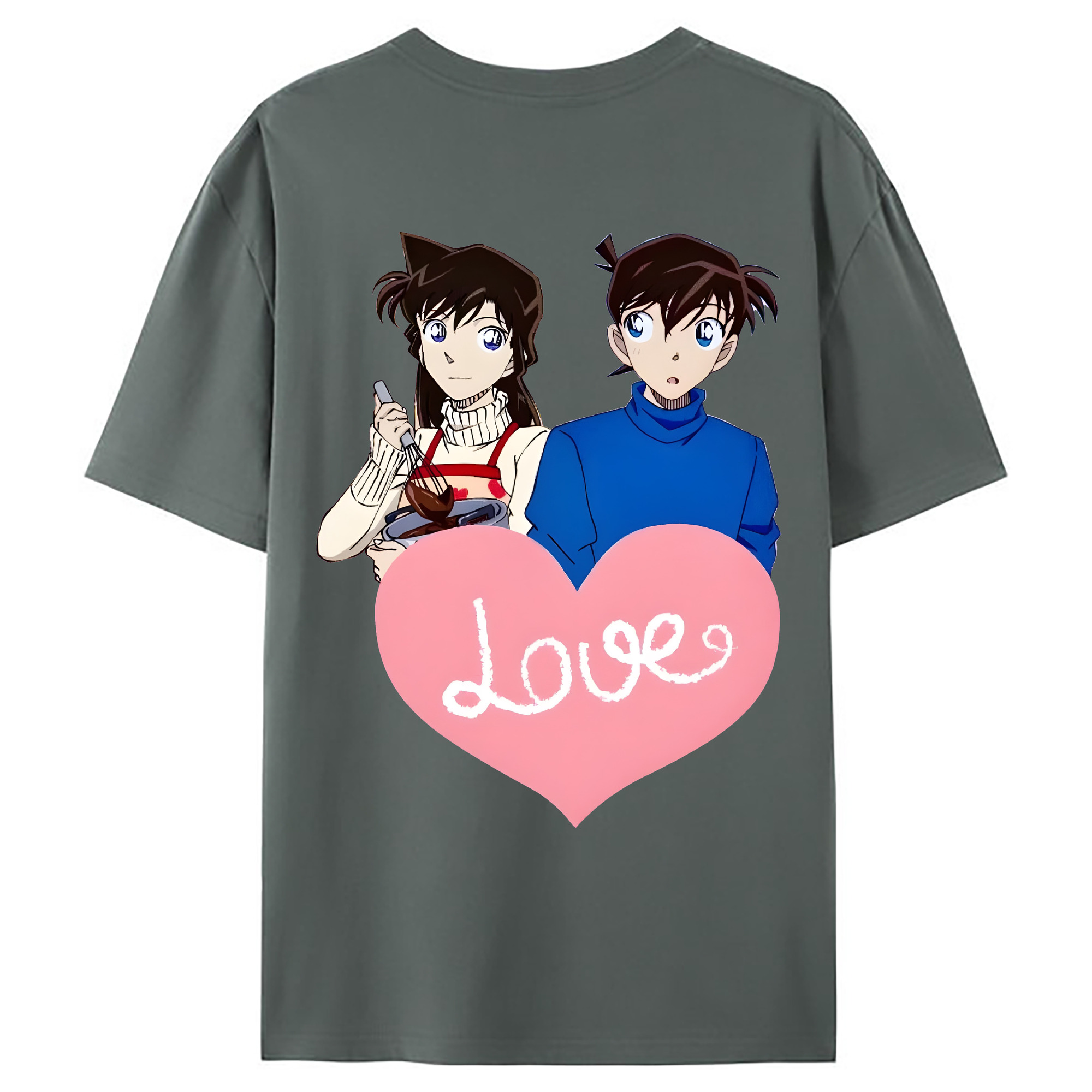 （画像用） 名探偵コナン 毛利 蘭 もうり らん、モーリ ラン Detective Conan Rachel Moore 綿100％ メンズ半袖Tシャツ（バックプリント） 通気性